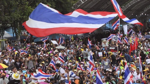 Protests in Bangkok against government of Prime Minister Yingluck Shinawatra