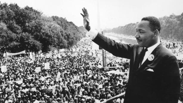 Martin Luther King delivering his "I have a dream" speech during the 1963 march on Washington, DC